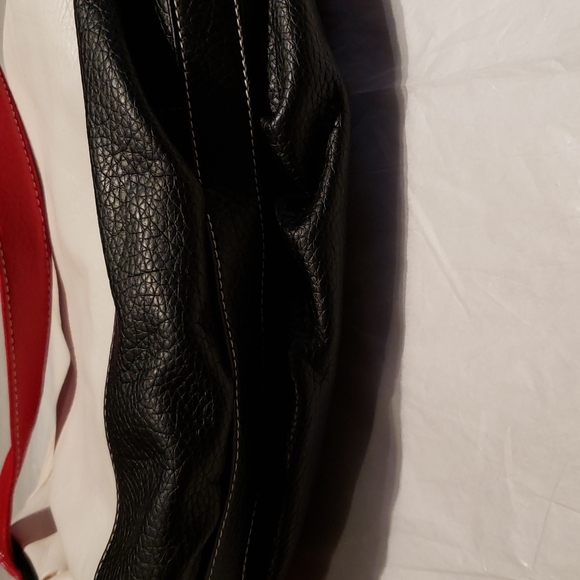 SOUTH POLE Shoulder Handbag New Vegan Pebbled Leather NWT White Black Red 🎉HP🎉 - Picture 10 of 15